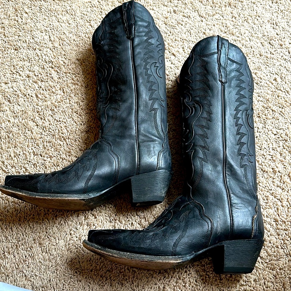 Dan Post Black knee-high Western Boots, size 10